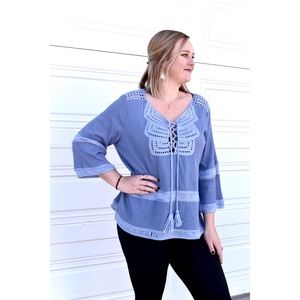 Periwinkle Boho Blouse